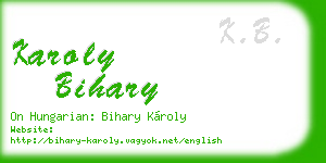 karoly bihary business card