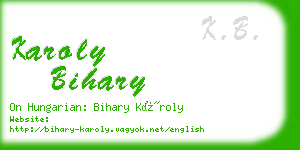 karoly bihary business card